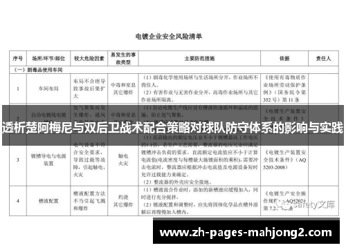 透析楚阿梅尼与双后卫战术配合策略对球队防守体系的影响与实践